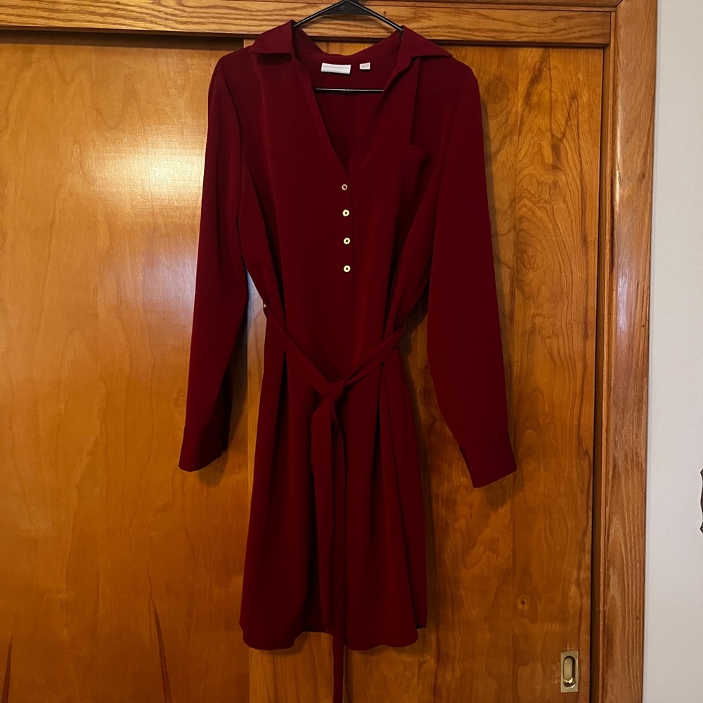 New York & Company Women's Short Dress, Large, Maroon